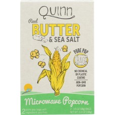 QUINN: Popcorn Butter & Sea Salt Microwave Popcorn 2x3.5oz Bags, 6.9 oz