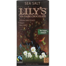 LILYS SWEETS: 70% Extra Dark Chocolate Sea Salt Bar, 2.8 oz