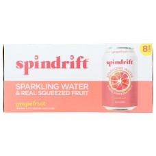SPINDRIFT: Grapefruit Sparkling Water 8 Pack, 96 fo