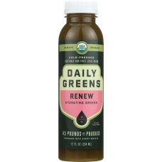 DRINK DAILY GREENS: Renew Hydrating Greens Cold Pressed Juice, 12 oz