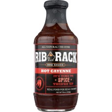 RIB RACK: Hot Cayenne BBQ Sauce, 19 oz