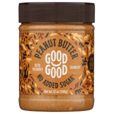 GOOD GOOD: Crunchy Peanut Butter No Sugar Added, 12 oz
