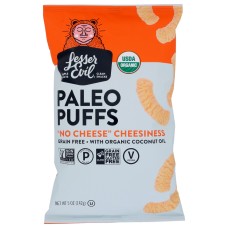 LESSER EVIL: No Cheese Cheesiness Paleo Puffs, 5 oz