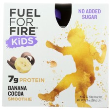 FUEL FOR FIRE: Kids Banana Cocoa Smoothie 4 Pack, 12.80 oz