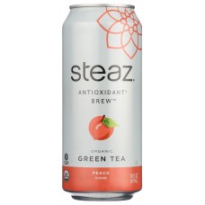 STEAZ: Organic Green Tea Peach Flavored, 16 oz