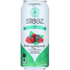 STEAZ: Organic Iced Green Tea Blueberry Pomegranate & Acai Lightly Sweetened, 16 oz