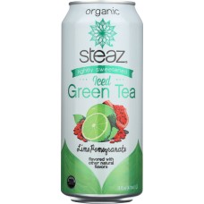 STEAZ: Lime & Pomegranate Green Iced Tea, 16 fo