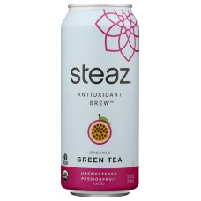 STEAZ: Unsweetened Passionfruit Organic Green Tea, 16 fo