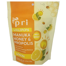 PRI: Lollipops Lemon & Honey Throat Soothing 12 Counts, 4 oz