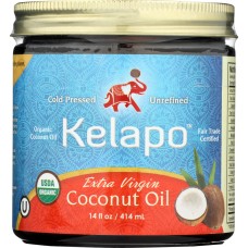 KELAPO: Organic Extra Virgin Fair Trade Coconut Oil, 14 oz