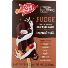 RUBYS ROCKETS: Fudge Fruit & Veggie Better Bars 4-2.3 oz, 9.2 oz