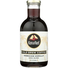 KONA RED: Cold Brew Coffee Hawaiian Vanilla, 32 oz