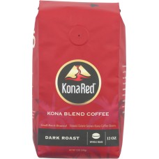 KONA RED: Coffee Whole Bean Dark, 12 oz