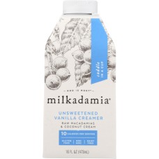 MILKADAMIA: Creamer Unsweetened Vanilla, 16 fl oz