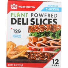 WORTHINGTON: Meatless Chicken Deli Slices, 8 oz