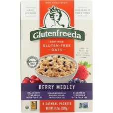 GLUTENFREEDA: Gluten Free Instant Oatmeal Berry Medley 8 Packets, 11.2 oz