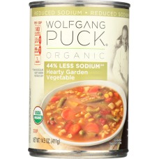 WOLFGANG PUCK: Organic Soup 44% Less Sodium Hearty Garden Vegetable, 14.5 oz