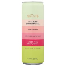 SKINTE: Collagen Sparkling Tea Green Tea Grapefruit, 12 fo