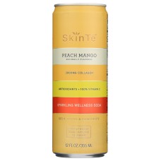 SKIN TE: Peach Mango Sparkling Wellness Tea, 12 fo