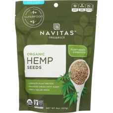 NAVITAS: Organic Shelled Hemp Seeds, 8 oz