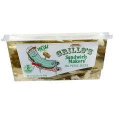 GRILLO'S PICKLES: Sandwich Makers Dill Pickle Slices, 16 oz