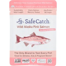 SAFECATCH: Wild Alaska Pink Salmon Single Serve Pouch, 3 oz