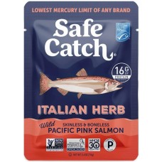 SAFECATCH: Wild Pacific Pink Salmon Italian Herb Pouch, 2.6 oz