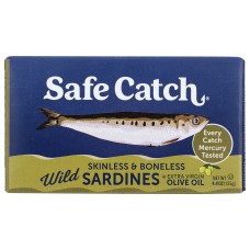 SAFECATCH: Skinless And Boneless Wild Sardines In Extra Virgin Olive Oil, 4.4 oz