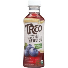 TREO: Organic Birch Water Infusion Blueberry, 16 oz