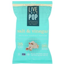 LIVE LOVE POP: Salt & Vinegar Popcorn, 4.40 oz