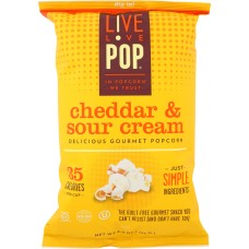 LIVE LOVE POP: Cheddar & Sour Cream Popcorn, 4.4 oz