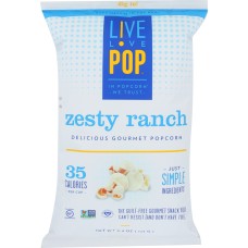 LIVE LOVE POP: Popcorn Ready To Eat Zesty Ranch, 4.4 oz