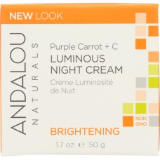 ANDALOU NATURALS: Luminous Night Cream Purple Carrot + C Brightening, 1.7 Oz