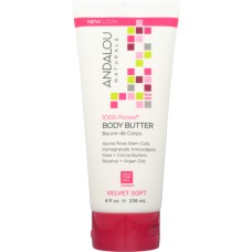 ANDALOU NATURALS: 1000 Roses Velvet Soft Body Butter, 8 oz