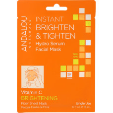 ANDALOU NATURALS: Instant Brighten and Tighten Hydro Serum Facial Sheet Mask, 0.6 fo
