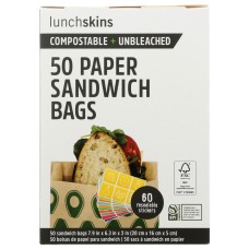 LUNCHSKINS: Paper Sandwich Bag Avocado, 50 ct