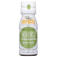 THREE HERMITS: Shot Moringa Ashwagandha, 2.5 fo