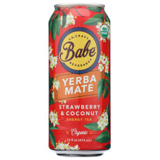 BABE BEVERAGES: Yerba Mate Strawberry and Coconut Organic Energy Tea, 16 fo BABE BEVERAGES: Yerba Mate Strawberry and Coconut Organic Energy Tea, 16 fo