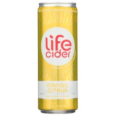 LIFE CIDER: Mango Citrus Sparkling Apple Cider Vinegar Lemonade, 12 fo