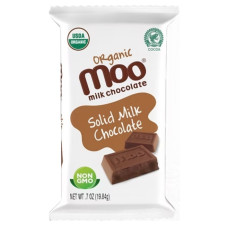 MOO ORGANIC CHOCOLATES: Solid Milk Chocolate Mini Bars, 0.7 oz