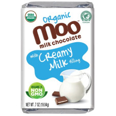 MOO ORGANIC CHOCOLATES: Milk Chocolate with Creamy Milk Filling Mini Bars, 0.7 oz