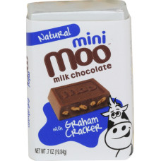 MOO ORGANIC CHOCOLATES: Milk Chocolate with Graham Cracker Mini Bars, 0.7 oz
