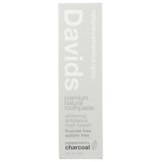 DAVIDS: Peppermint Charcoal Toothpaste, 5.25 fo