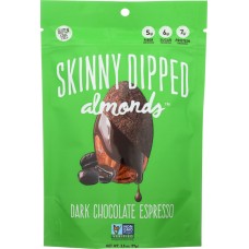 SKINNY DIPPED ALMONDS: Almond Espresso Dipped Pouch, 3.5 oz