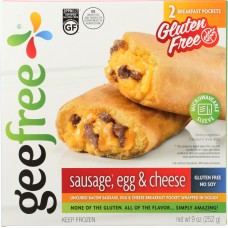GEEFREE: Gluten Free Sausage Egg & Cheese Pockets, 9 oz