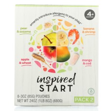 INSPIRED START BABY FOOD: Sesame Wheat Shrimp and Cod Pack2, 24 oz