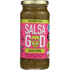 SALSA GOD: Salsa Medium Verde, 16 oz