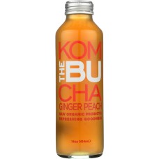 THE BU KOMBUCHA: Organic Ginger Peach Tea Kombucha, 14 oz