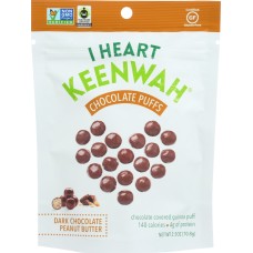 I HEART KEENWAH: Chocolate Puffs Dark Chocolate Peanut Butter, 2.5 oz