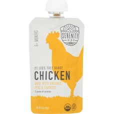 SERENITY KIDS: Chicken with Organic Peas & Carrots Baby Food, 3.5 oz